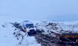 Nisan ayındaki kar yağışı, yol kapattı