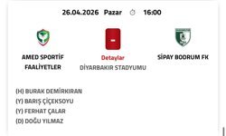 Amedspor –Bodrumspor maçının hakemleri açıklandı