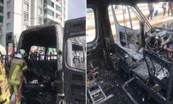 Diyarbakır'da minibüs yandı