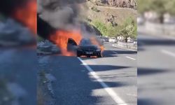 Seyir halindeki araç alev topuna döndü