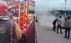 MHP’lileri taşıyan otobüste yangın