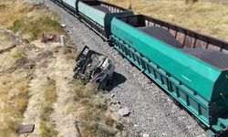 Yük treni kamyona çarptı: 1 yaralı