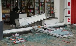 Şiddetli fırtınada ağaçları devrildi, iş yerlerinin camları patladı
