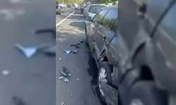 Diyarbakır'da seyir halindeki otomobil park halindeki 4 araca çarptı
