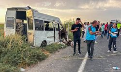 Şanlıurfa'da işçi servisi tahliye kanalına devrildi: 15 yaralı