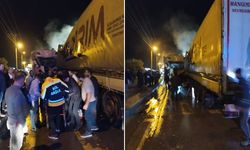 Tırlar kafa kafaya çarpıştı: 2 yaralı