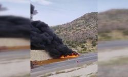 Siirt'te çarpışan iki tır alevlere teslim oldu