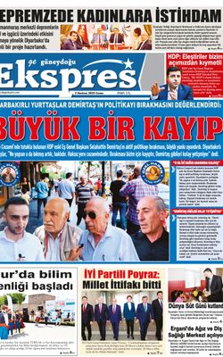 Diyarbakır Güneydoğu Ekspres Haber - 2 Haziran 2023 Cuma Tarihli Manşeti