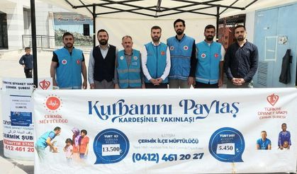 Diyarbakır’ın Çermik ilçesinde kurban bağış standı açıldı