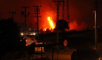 Buca'daki yangın yerleşim yerine ulaştı, vatandaşlar hortumlarla direndi