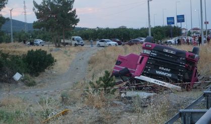 Domates yüklü kamyonu canına mal oldu!