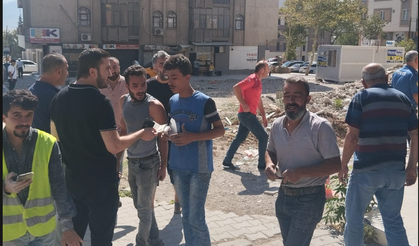 İnşaatta dehşet dolu anlar