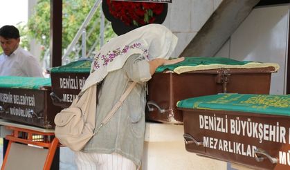 Uykuda öldürülen anne ve 2 çocuğu son yolculuğuna uğurlandı