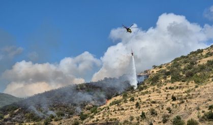 Tekirdağ’da büyük yangın, helikopterli müdahale başladı