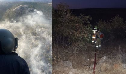 Diyarbakır Silvan’da tekrar çıkan orman yangınına helikopterle müdahale