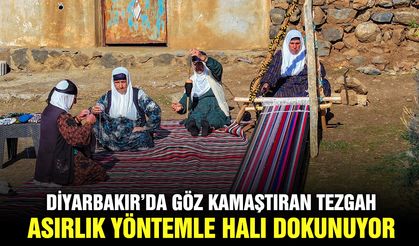 Diyarbakır’da göz kamaştıran tezgah: Asırlık yöntemle halı dokunuyor