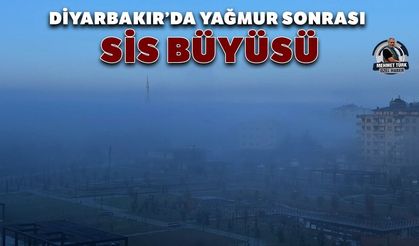 Diyarbakır’da yağmur sonrası sis büyüsü