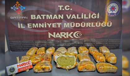 Batman'da 11 kilo 500 gram esrar ele geçirildi
