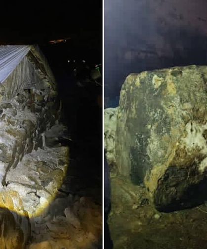 Ağıla kaya parçaları düştü: 20 hayvan telef oldu