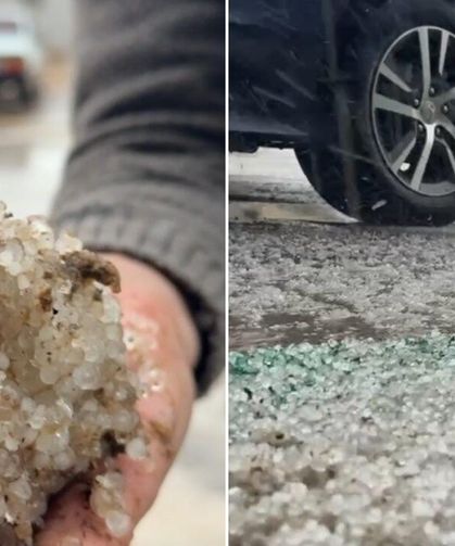 Şanlıurfa'da dolu yağışı