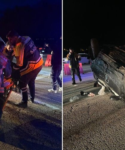 Elazığ’da otomobil ters döndü: 7 yaralı