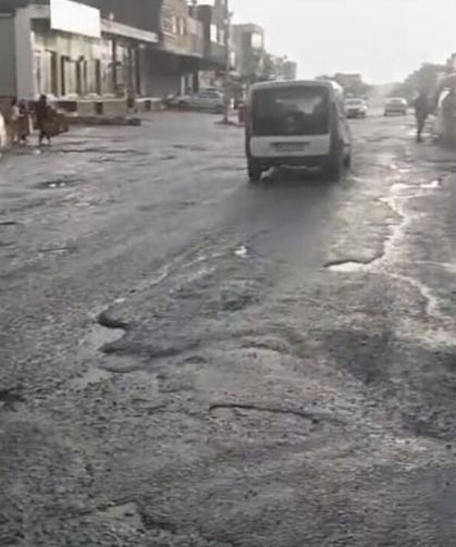 Ergani-Çermik yolu sürücülere zor anlar yaşatıyor