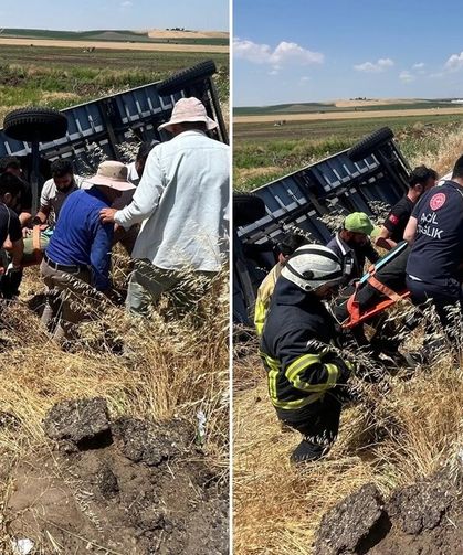 Diyarbakır'da traktör takla attı, sürücü yaralı