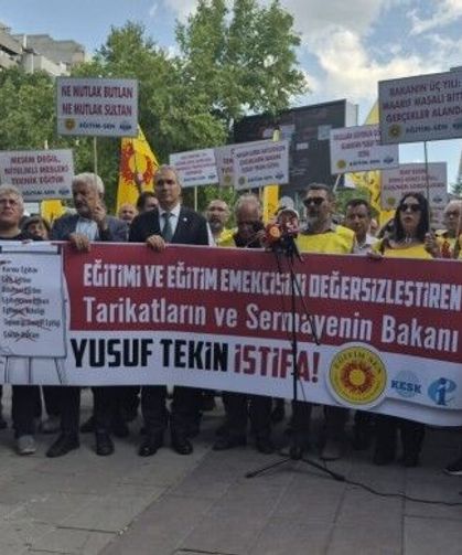 Eğitim Sen bakanlık önünden seslendi: Yusuf Tekin istifa