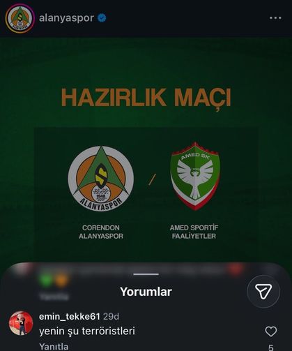 Amedspor hakkında ırkçı yorum yapan Trabzonspor teknik direktörünün oğlu hakkında suç duyurusu