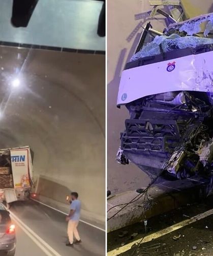 Tüneldeki zincirleme kazada 1 can kaybı, 2 yaralı