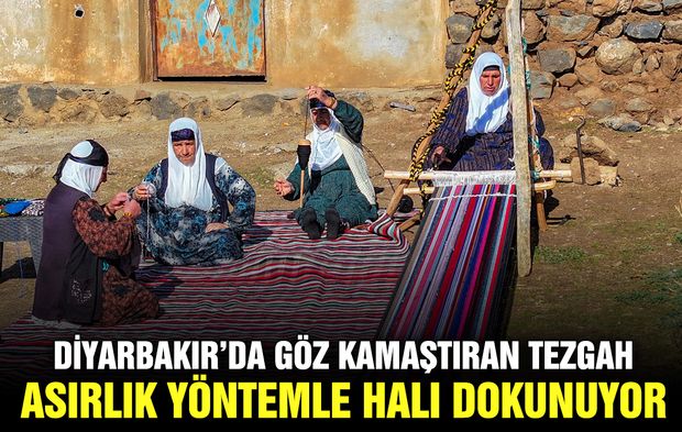 Diyarbakır’da göz kamaştıran tezgah: Asırlık yöntemle halı dokunuyor