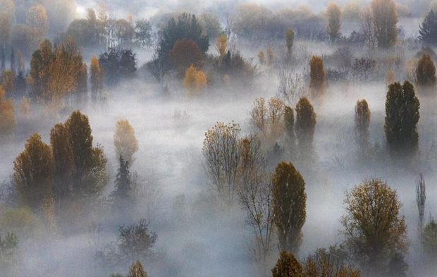 Diyarbakır’da Hevsel'in sisli bahçeleri kartpostallık görüntü oluşturdu