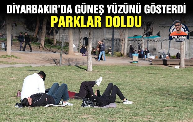 Diyarbakır’da güneş yüzünü gösterdi, parklar doldu