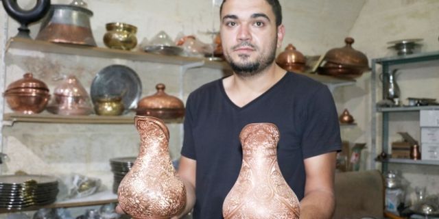 Üniversiteli bakırcı yaptığı ürünleri dünyaya ihraç ediyor