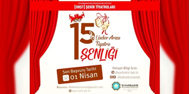 ‘15. Liseler Arası Tiyatro Şenliği’ne başvurular başladı