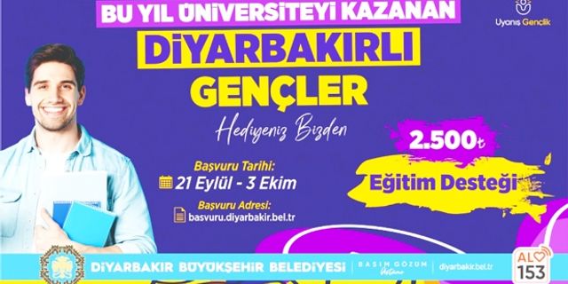 Üniversiteyi kazanan Diyarbakırlı  gençlere 2 bin 500 lira destek