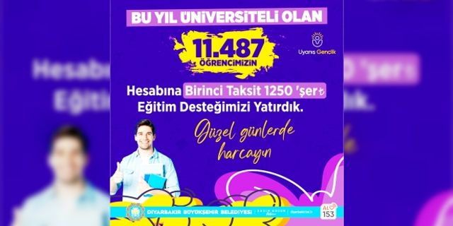 11 bin 487 Diyarbakırlı gence eğitim desteği