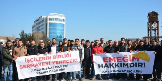 Diyarbakır'da inşaat işçileri eylemde