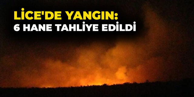 Lice'de yangın: 6 hane tahliye edildi