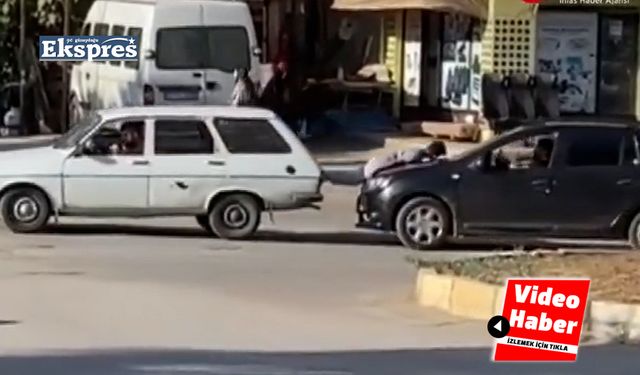 Bedenini halat yaptı, arabayı ‘güvenli’ yere çekti