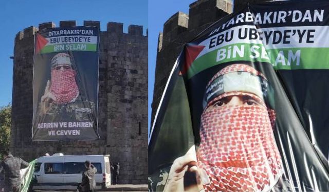 Diyarbakır’da surlara asılan Ebu Ubeyde posteri indirildi