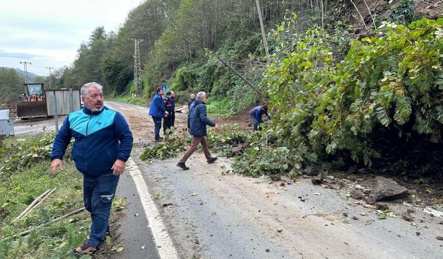 Heyelan nedeniyle yol ulaşıma kapandı