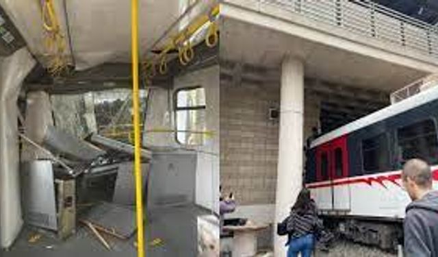 İzmir'de metro raydan çıktı, duvara çarptı