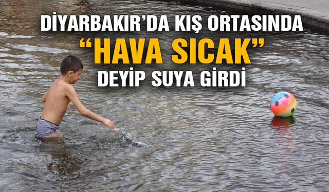 Diyarbakır’da kış ortasında “ hava sıcak” deyip suya girdi