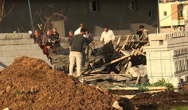 Mardin'de inşaat çöktü: 2 yaralı