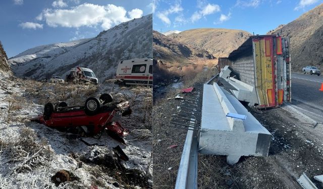 Ağrı'da art arda 3 trafik kazası: Ambulanslar peş peşe hareket etti