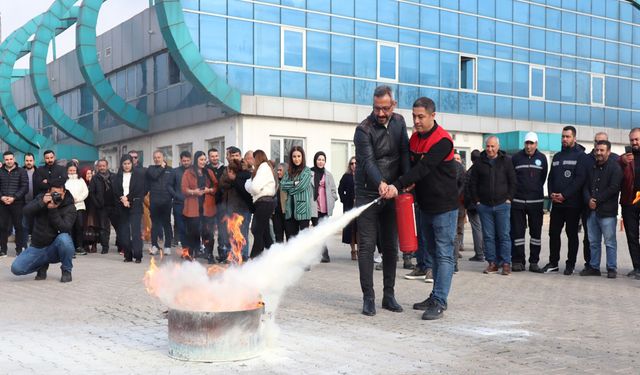 DİSKİ’de yangın tatbikatı