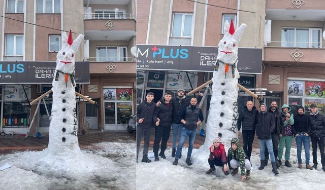 Türkiye’nin en büyük kardan adamı burada yapıldı