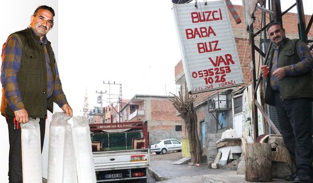 Diyarbakır’da bu mesleği yapan tek kişi ‘Buzcu Baba’dan motosikletli servis
