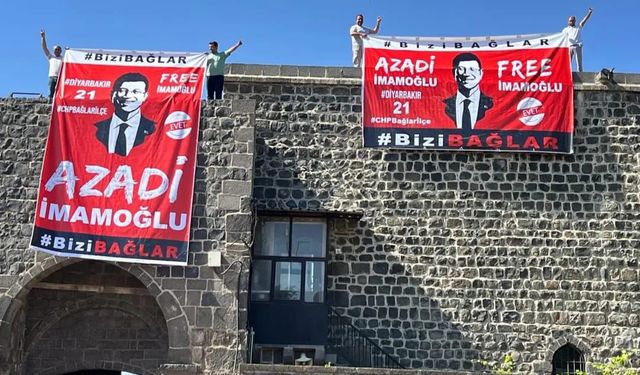 Diyarbakır’da Ekrem İmamoğlu pankartına gözaltı